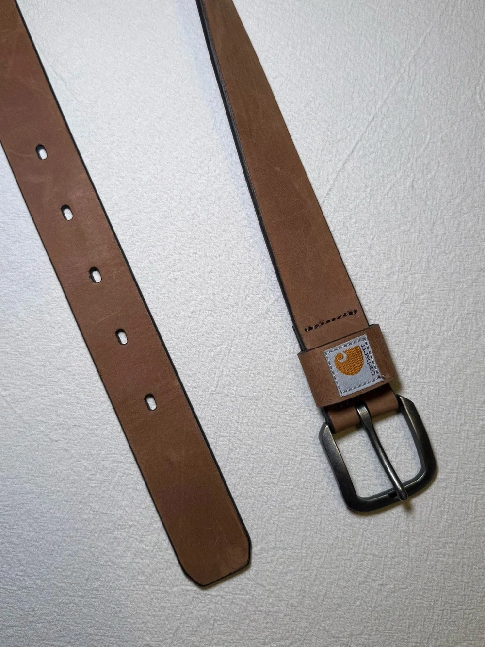 Carhartt Brown Leather Belt with Metal Buckle XS